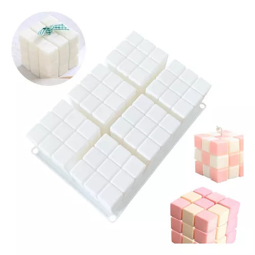 Molde silicona para velas cubo