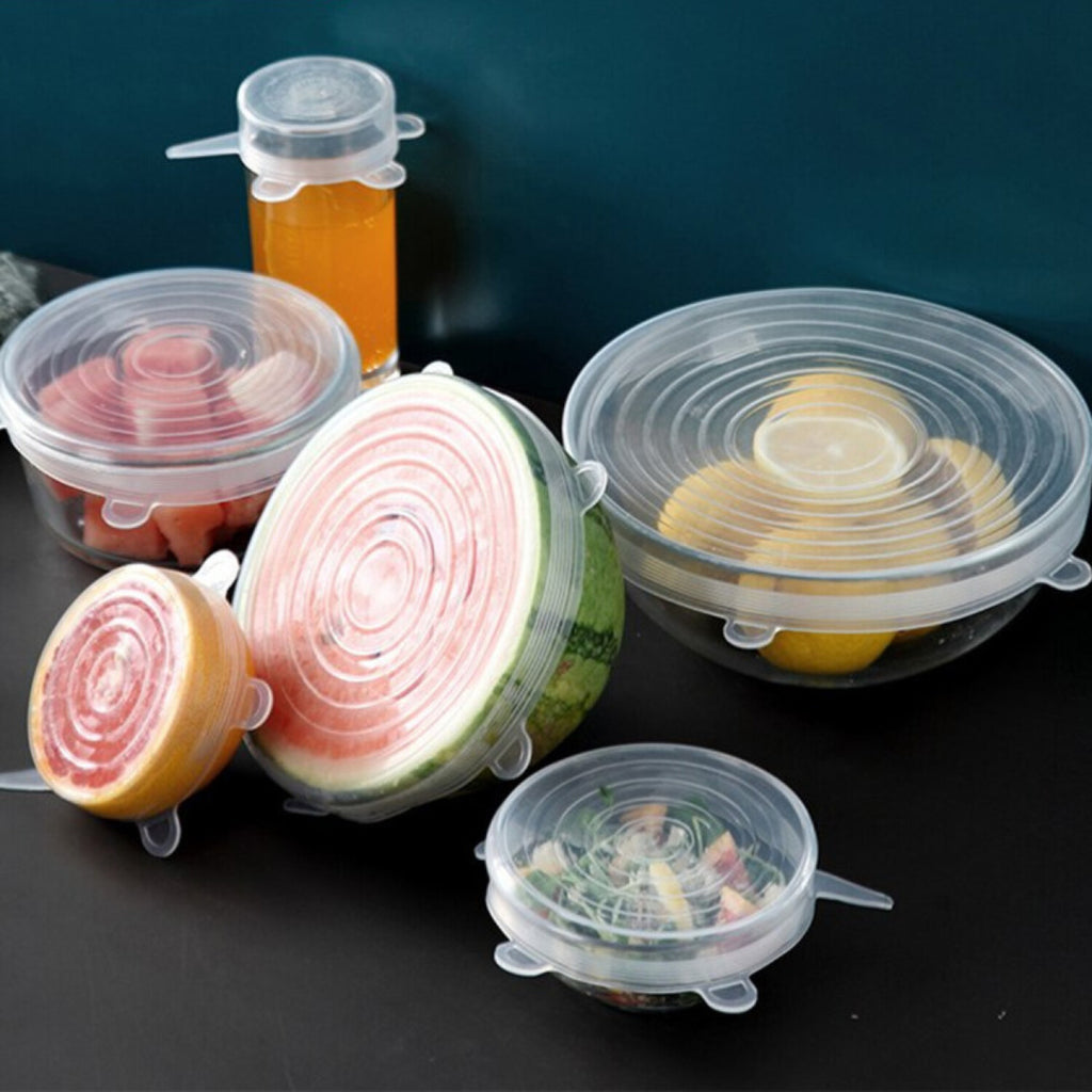 Set 6 tapas de silicona para tupper