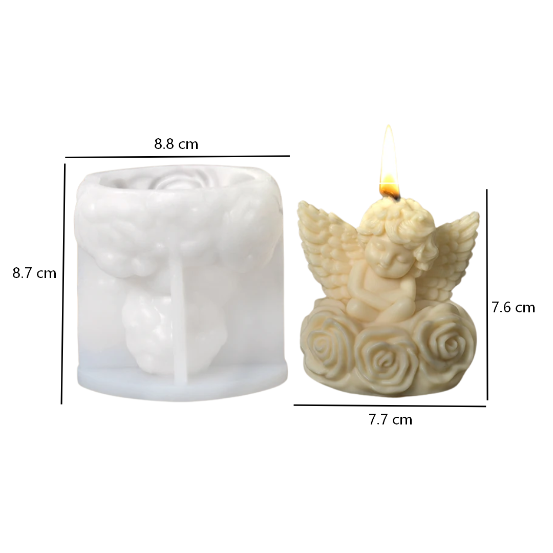 Molde de silicona ángel con rositas