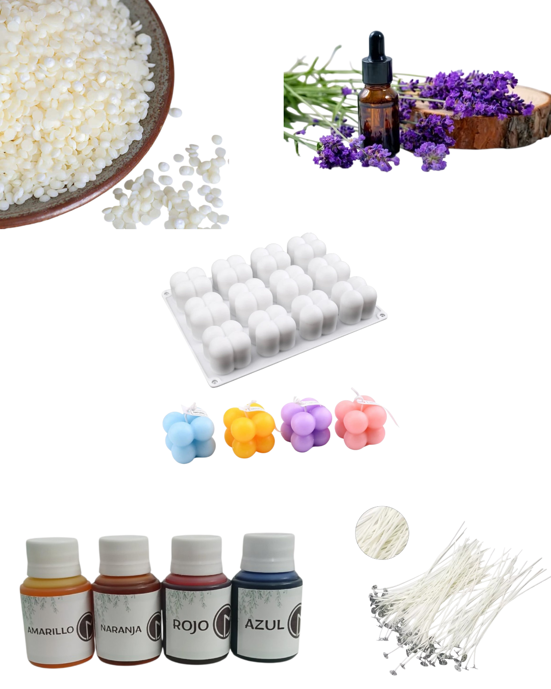 Kit inicial para velas con cera de soja
