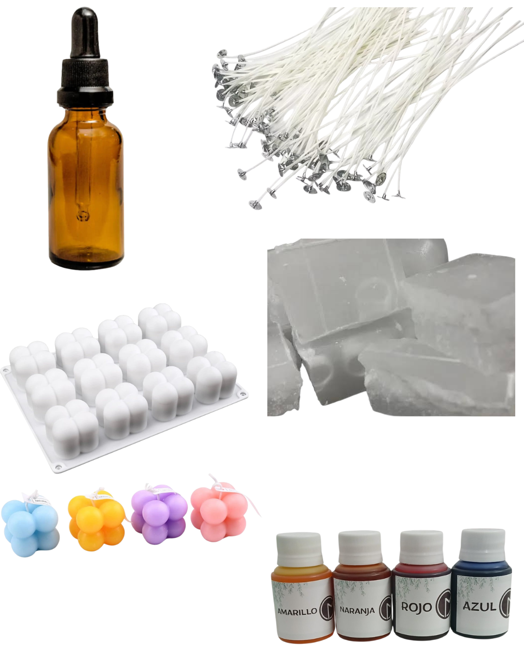 Kit básico para velas con parafina