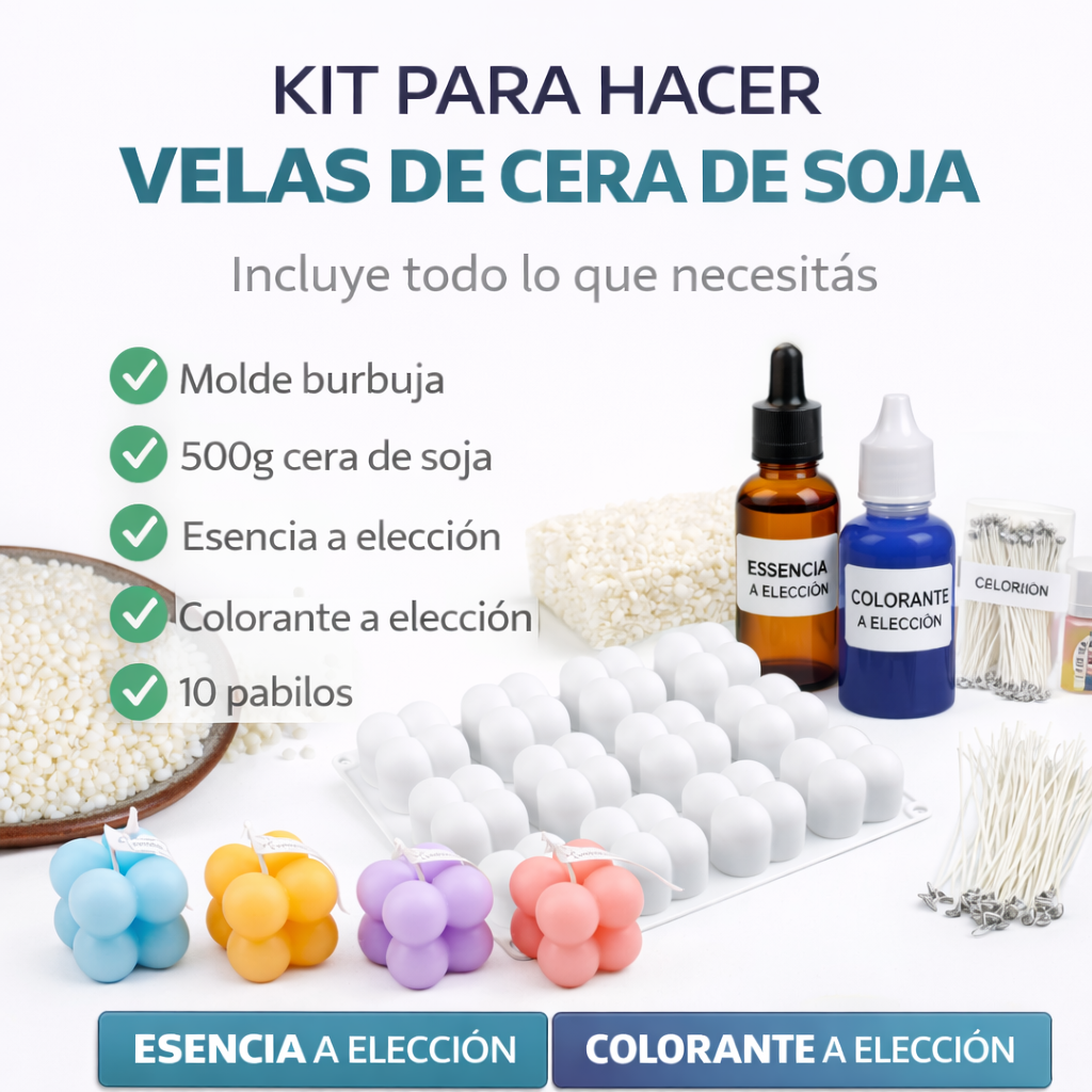 Kit básico para velas con cera de soja