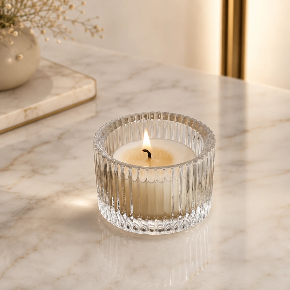 Vaso de vidrio (capacidad 30gr de cera)