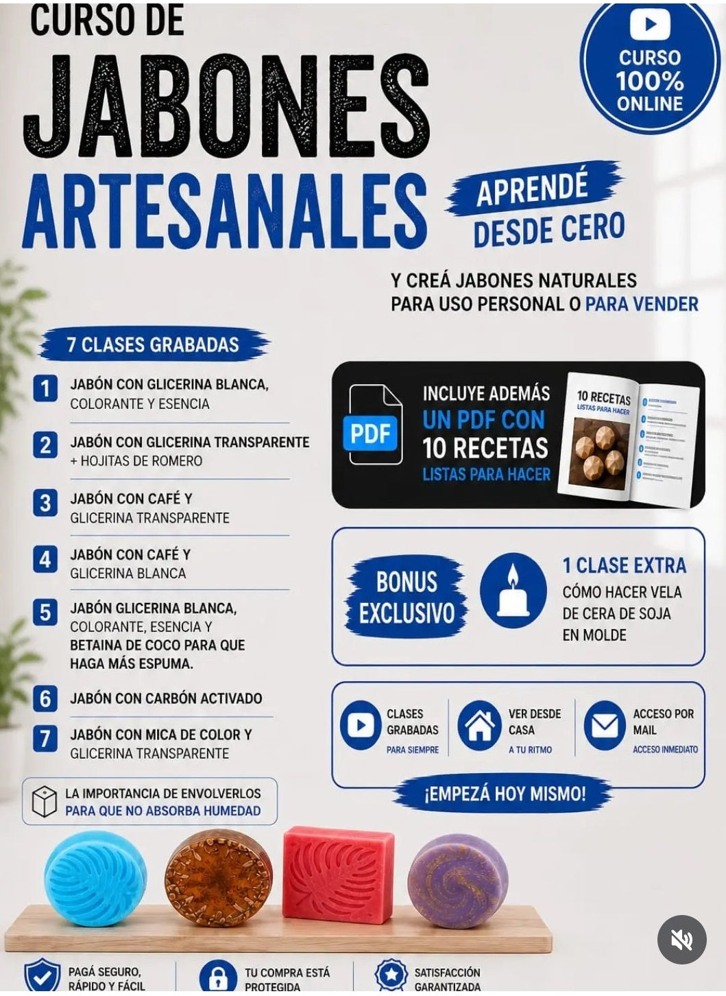 Curso online de jabones artesanales (LEER DESCRIPCIÓN)