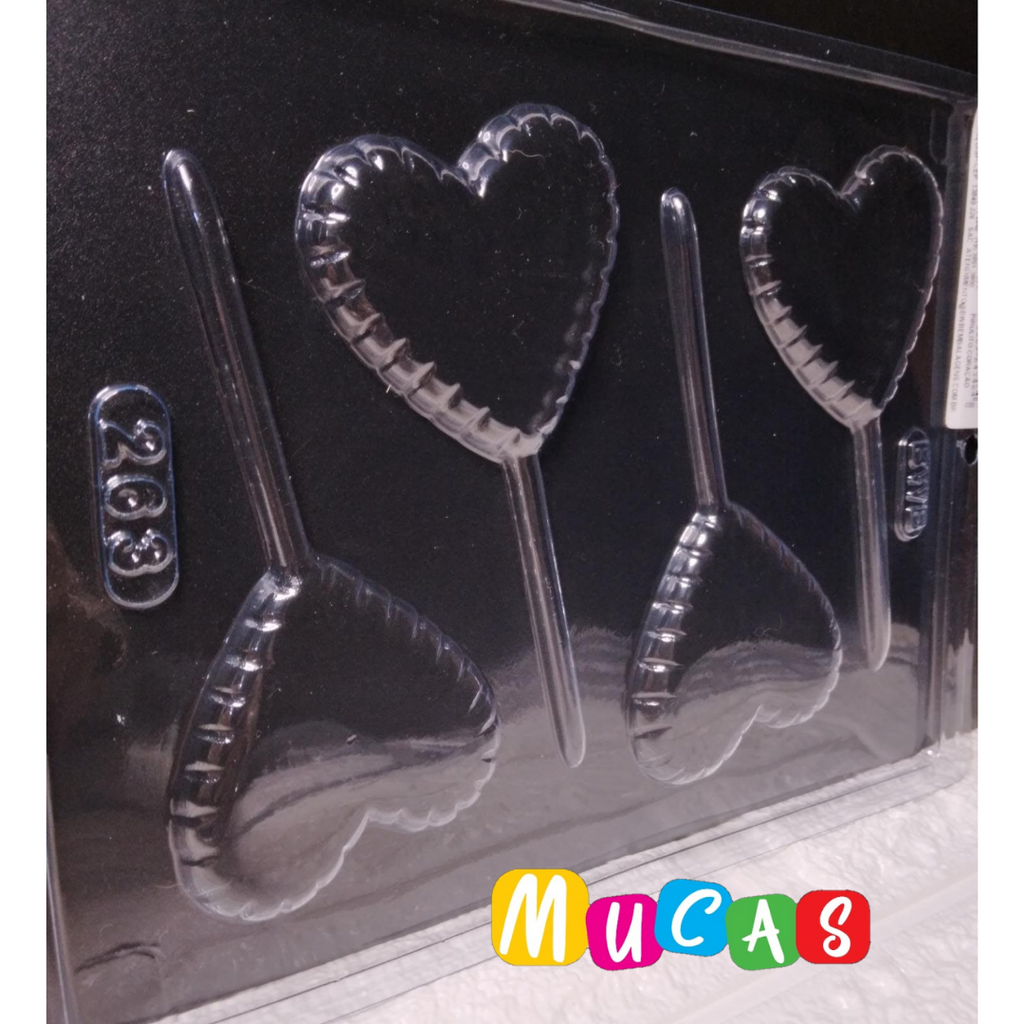Molde acetato paletas corazón