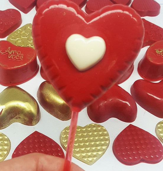 Molde acetato paletas corazón