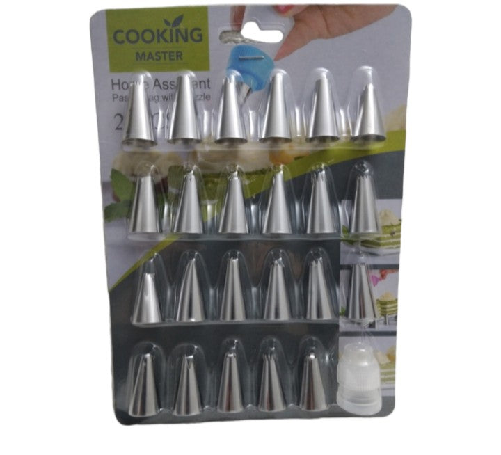 Set de 23 picos/punteros repostería metálicos+adaptador