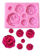 Cargar imagen en el visor de la galería, Molde de silicona rosas flor
