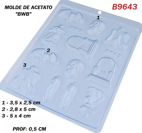 Molde de acetato Halloween