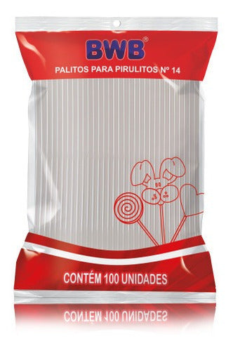 Palitos para chupetines 100 unidades de 14cm