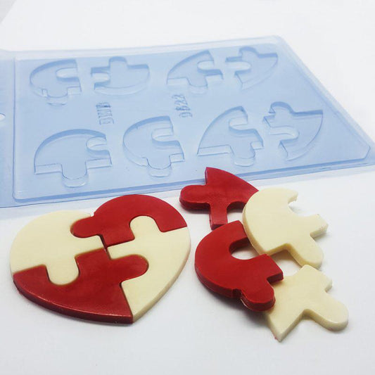 Molde de acetato puzzle corazón