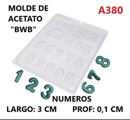 Molde acetato números