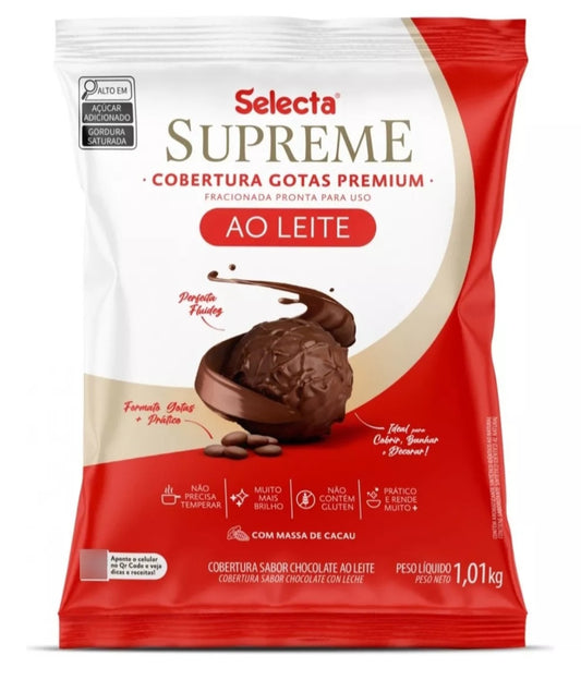 Chocolate selecta supreme con leche , en gotas 1kg