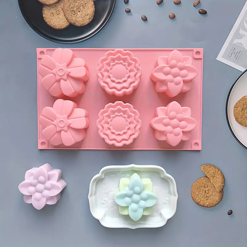 Molde de silicona flores varias