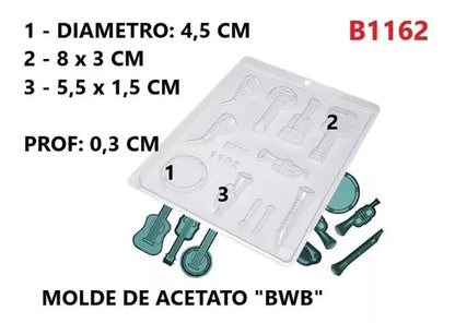 Molde acetato instrumento musical