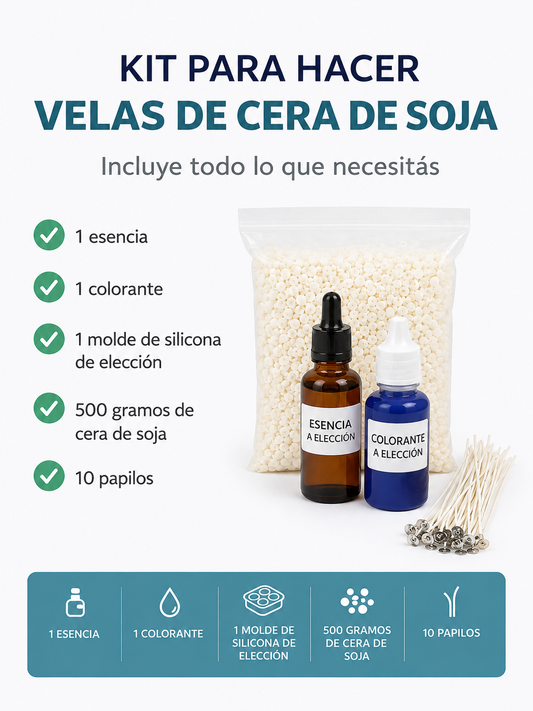 Kit básico para velas con cera de soja