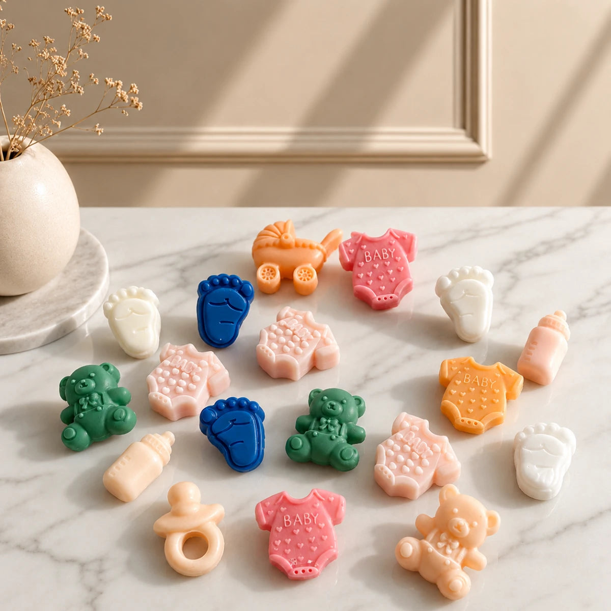 Molde silicona baby shower mini