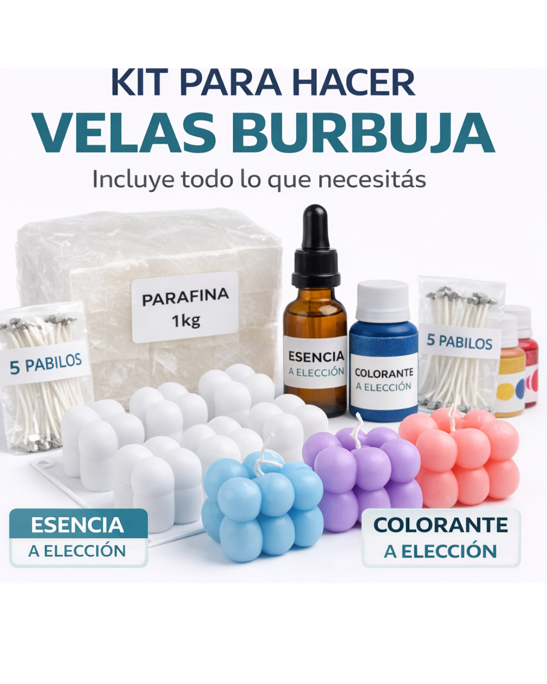 Kit básico para velas con parafina