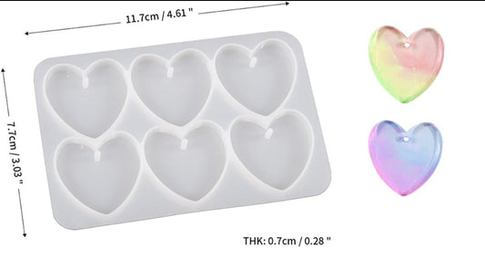 Molde de silicona corazones chatos