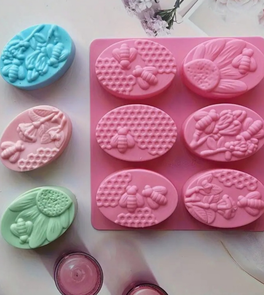 Molde de silicona para jabón abejas