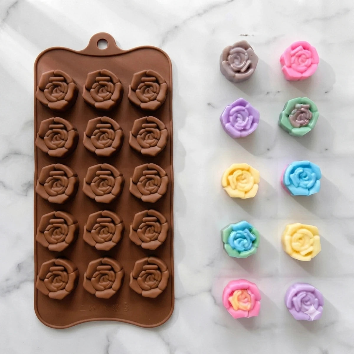 Molde de silicona mini rosas