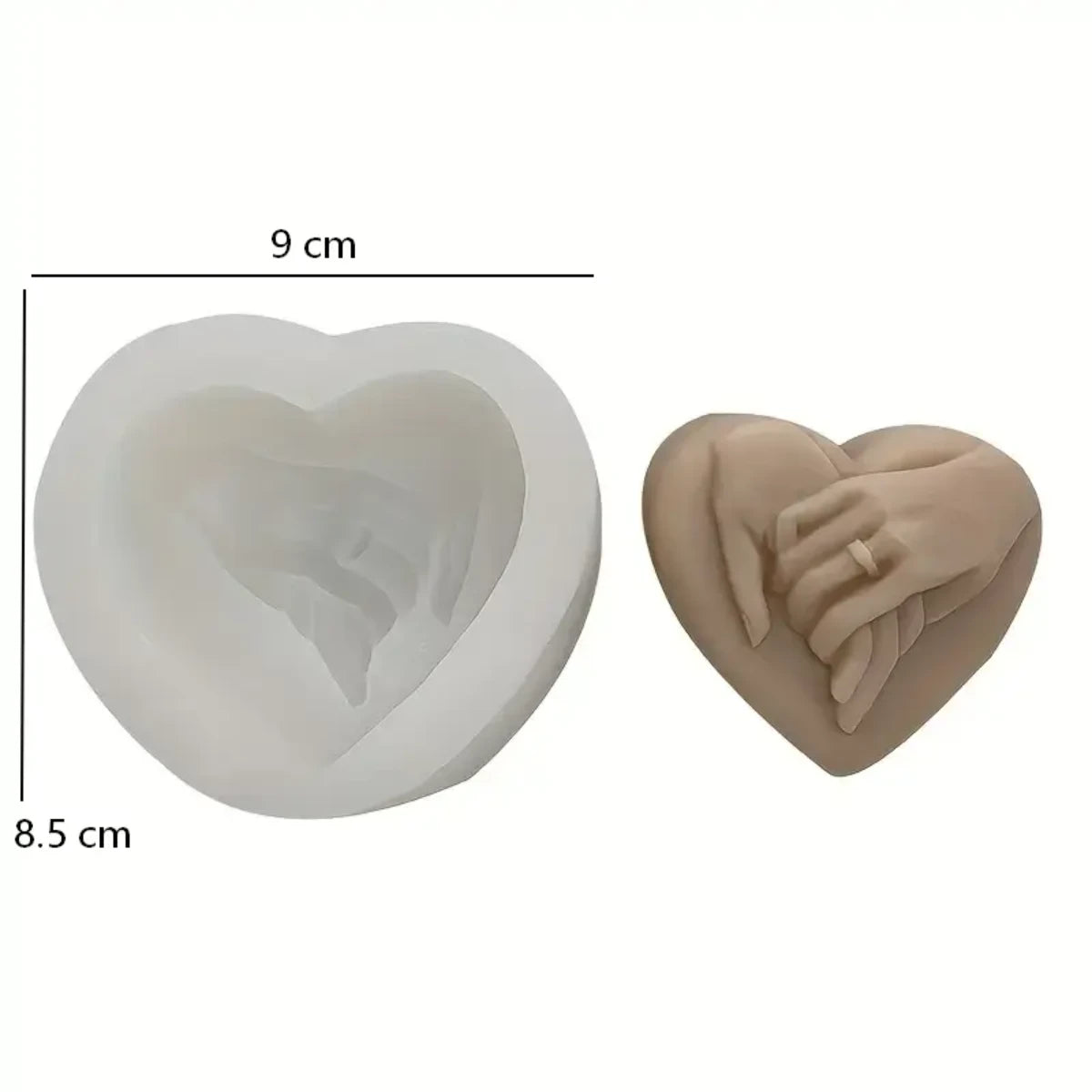 Molde de silicona manos con corazón