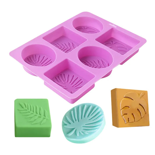 Molde de silicona jabones hojas