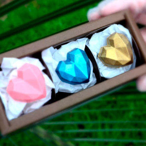 Molde acetato bombón corazón diamante