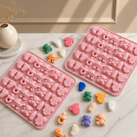 Molde silicona baby shower mini