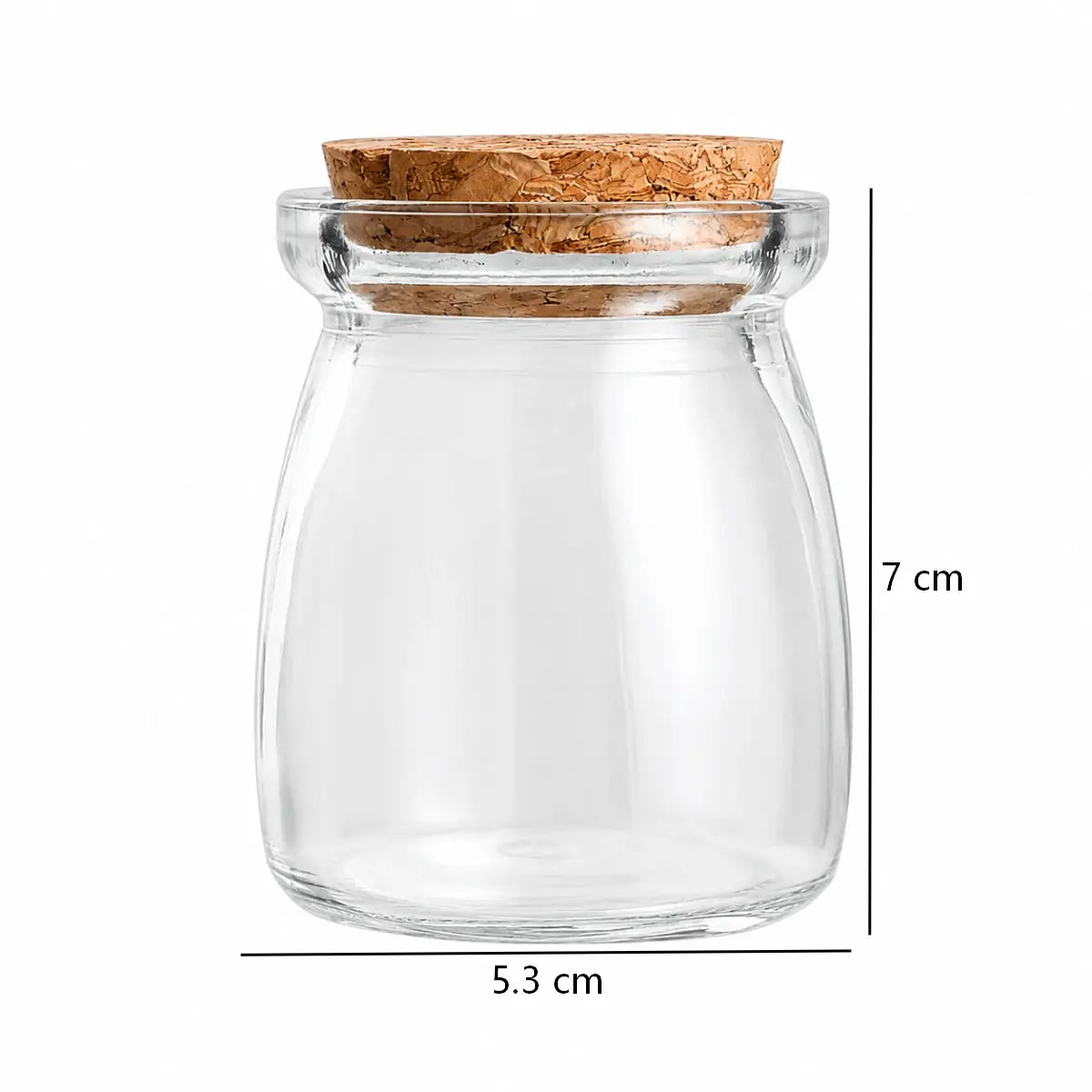 Frascos de vidrio con tapa de corcho 100m