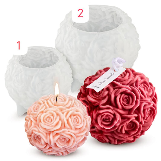 Molde silicona para velas, esferas rosas