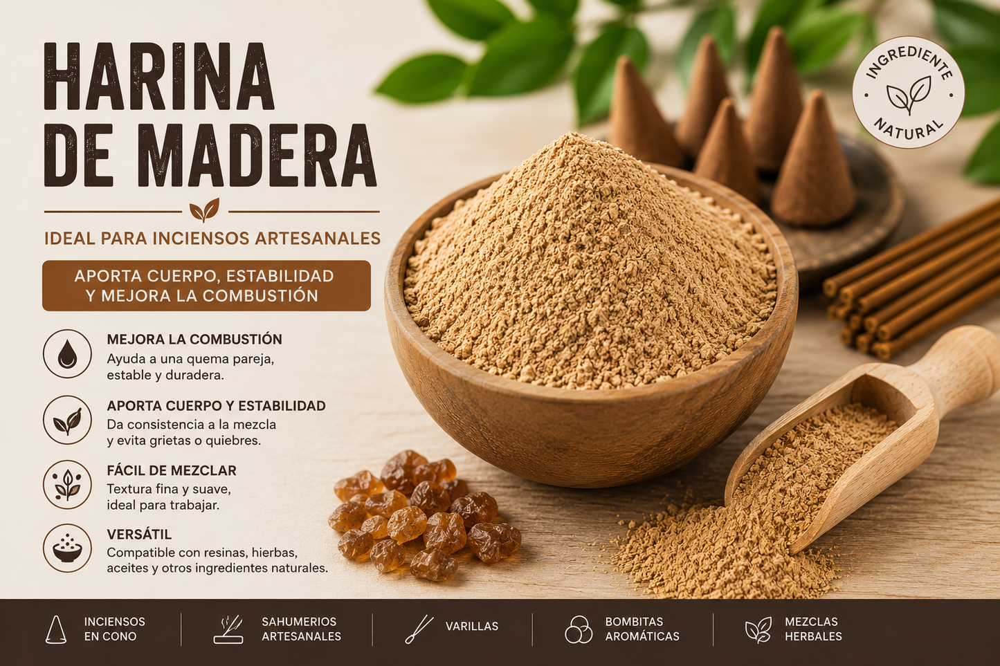 Harina de madera 100g