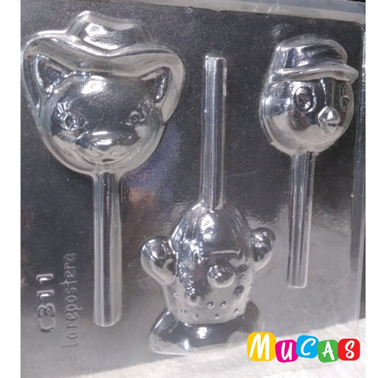 Molde acetato paleta caras